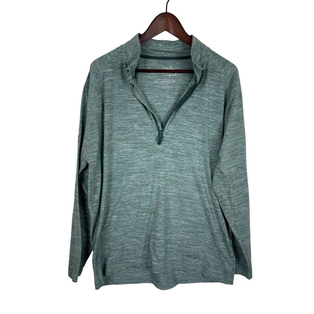 Reel Life Gear Green Heather 1/4 Zip Pullover Shirt Men's Medium
